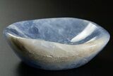 Polished Blue Calcite Bowl - Madagascar #343212-1